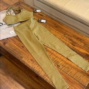 TFL APPAREL Olive Green High-Waist Leggings SET